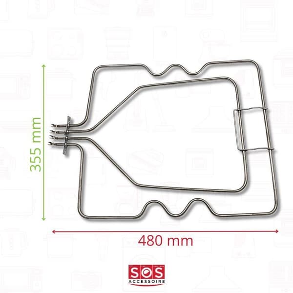 Undervärmeelement - BOSCH - 850W - SIEMENS, NEFF, CONSTRUCTA kompatibel - Ugn, spis