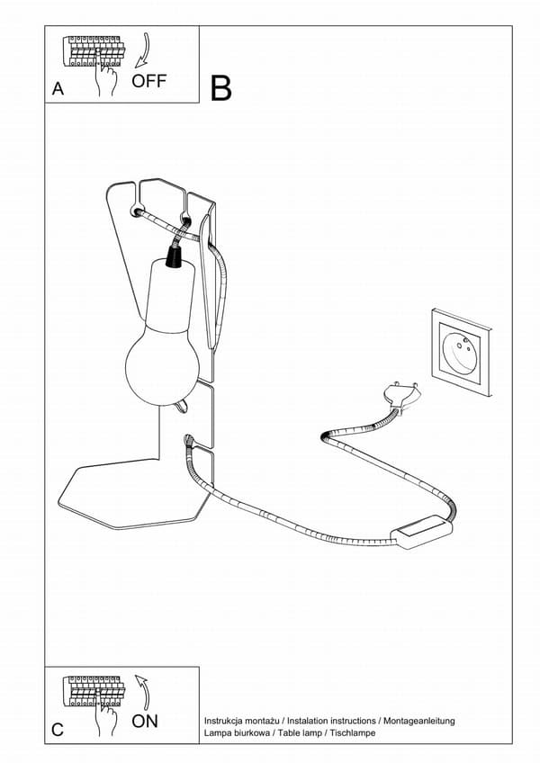 ARBY bordlampe sort fra Sollux Lighting model SL.0880