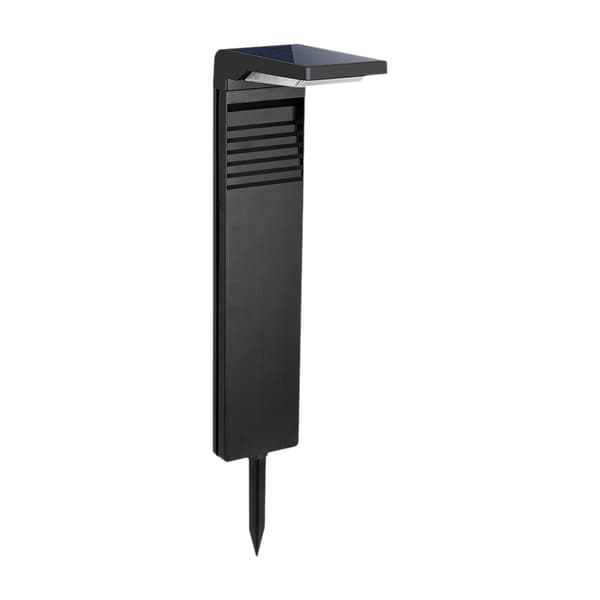 JOHNY Eko-Light rektangulær sort solcellehavestolpe 41 cm varm LED 0,5W IP44