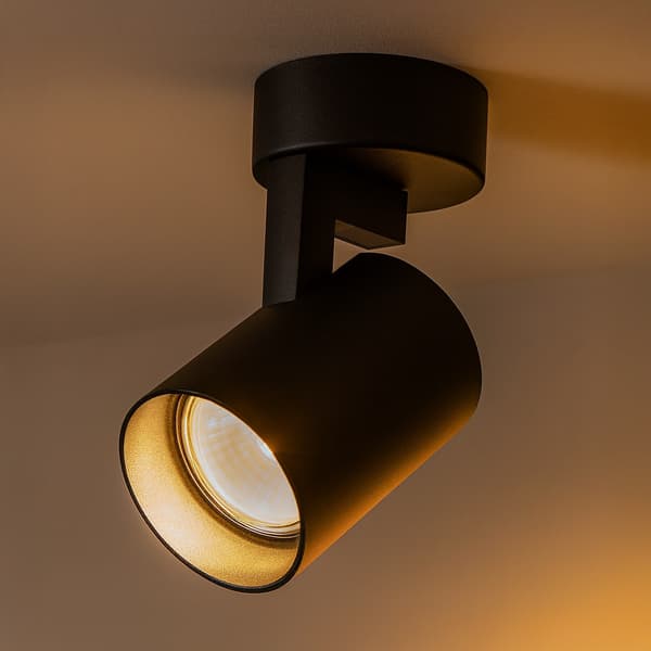 Loftspot sort rund Ø6cm 1xGU10 10W VOLF Milagro