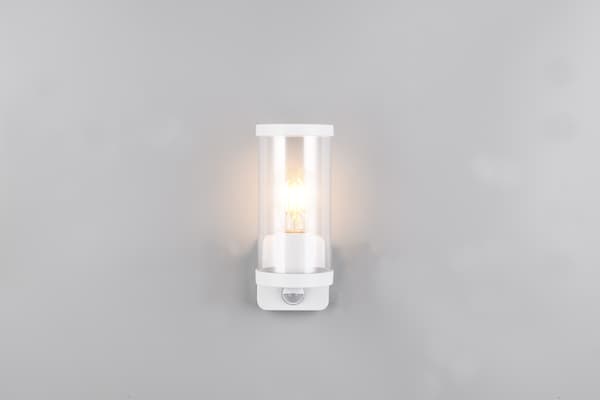 Utomhusvägglampa vit med rörelsesensor E27 28W BONITO RL