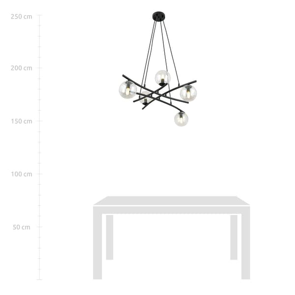 Pendel lysekrone ESSA 5 TRANSPARENT Emibig 1202/5