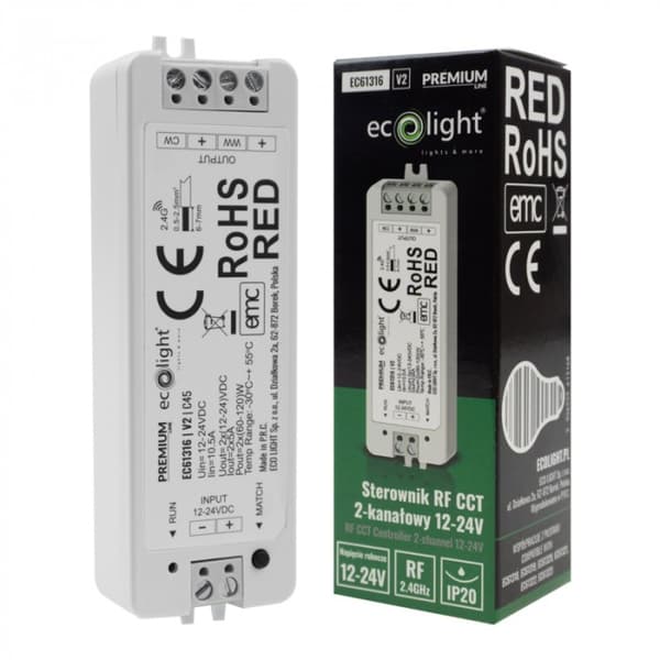 LED-nauhaohjain V2 RF CCT 10A 12-24V Ecolight