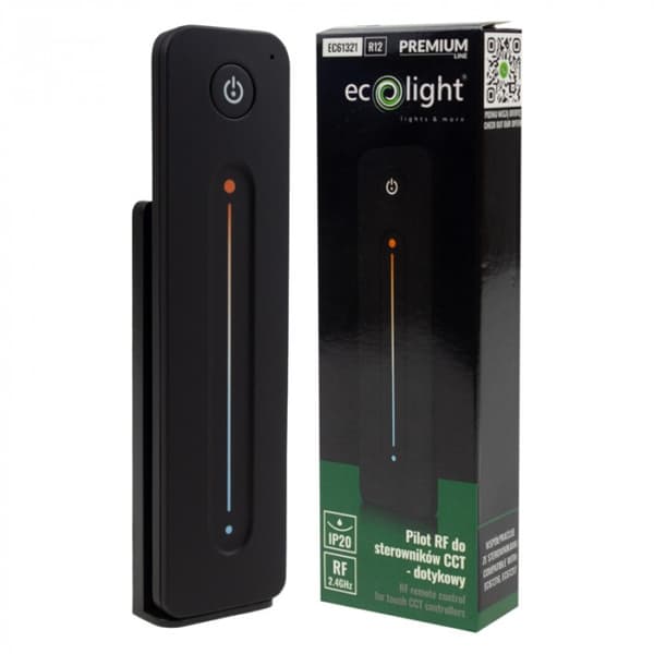 Fjernbetjening til LED-strips R12 RF til CCT-controllere touch sort Ecolight