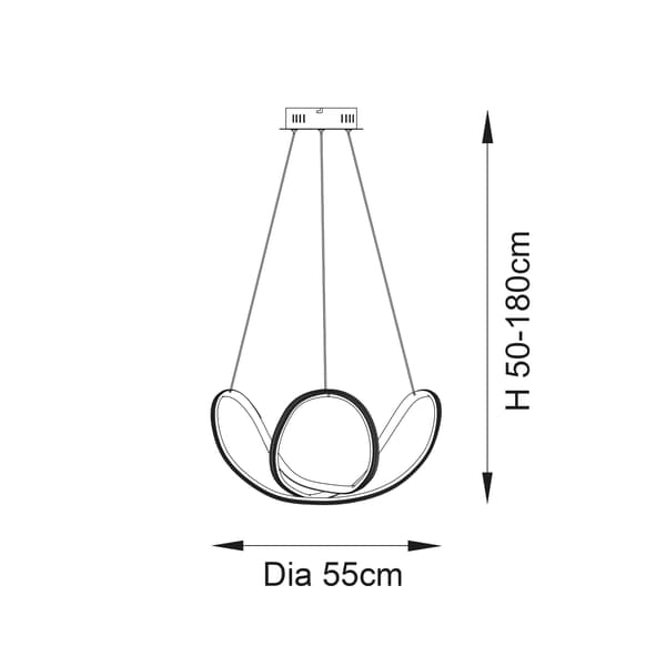 Moderne sort LED-pendellampe 42W FRANCISCA Endon