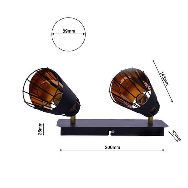 Loftlampe 2x40W E14 RICK ML5566 Milagro