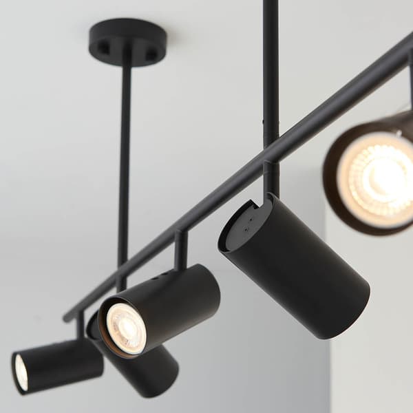 Loft loft loft sort mat lineær bevægelige spotlights 5xGU10 7W REZ Endon