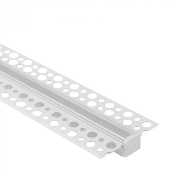 Set med 10x LED-listprofil GP-01 infälld vit + transparent kåpa 1m Ecolight