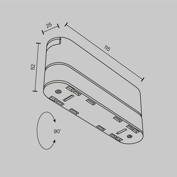 Adapter för spårbelysning 11 cm vit RADITY Maytoni Technical