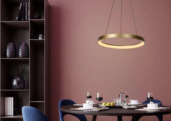 VIDAL LED 48W Lucide guld ring pendel