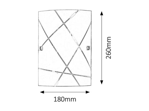 Glasloftlampe 18 cm E27 1x60W hvid rektangulær Phaedra 3697 Rabalux