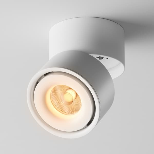 Takspotlight modern vit rund rörlig LED 15W YIN Maytoni Technical