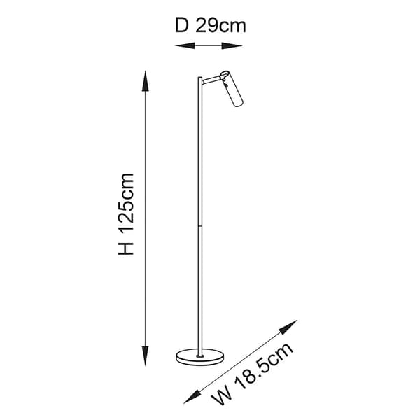 Moderne gulvlampe til læsning mat sort bevægelig LED-spot 4W DEDICATED READER Endon