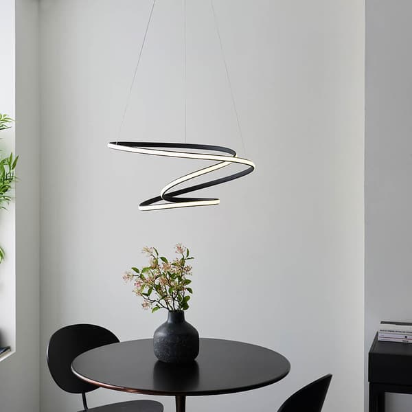 Moderne sort LED-pendellampe 47,5W DUNE Endon