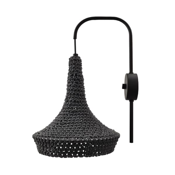 Boho væglampe grå bomuld MAHAKA 1xE27 20W Shilo