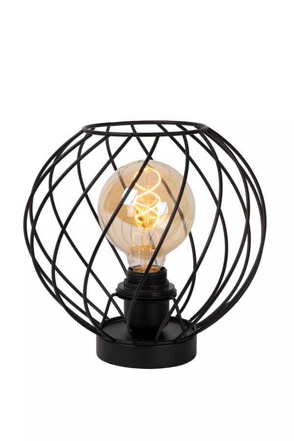 Bordlampe sort tråd rund 25 cm E27 Danza Lucide