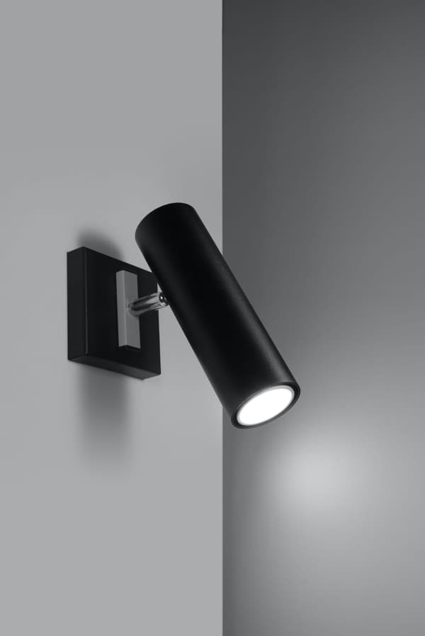 Seinävalaisin DIREZIONE Musta Sollux Lighting SL.0498