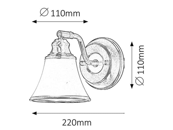 Klassinen seinävalaisin E14 pronssi Grando 6545 Rabalux