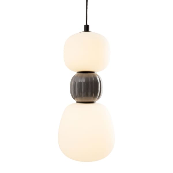 Moderne tredobbelt sort-mørkegrå riflet glas LED 13W MODERN Maxlight pendel