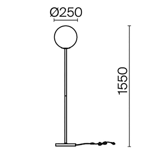 Gulvlampe sort, hvid kugle Ring Maytoni MOD013FL-01B
