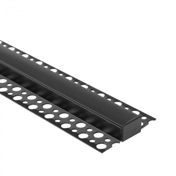 Sæt med 10x LED-strip profil GNS02 overflademonteret sort + sort dæksel 2m Ecolight