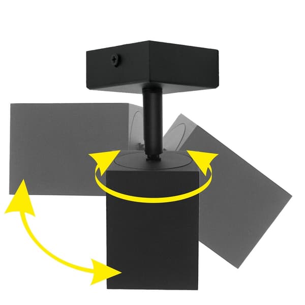 Væg- og loftslampe sort 4xGU10 Quantus ID-6105 Idealux