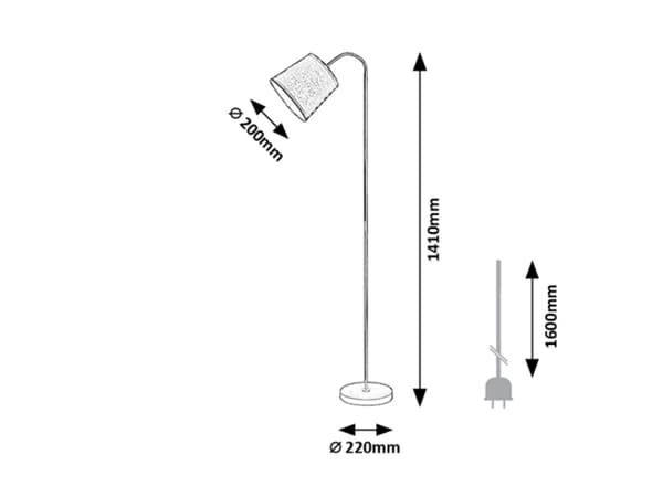 Gulvlampe sort E27 1x25W Godric 6639 Rabalux