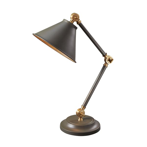 Retro bordlampe Provence grå med antik messing Elstead