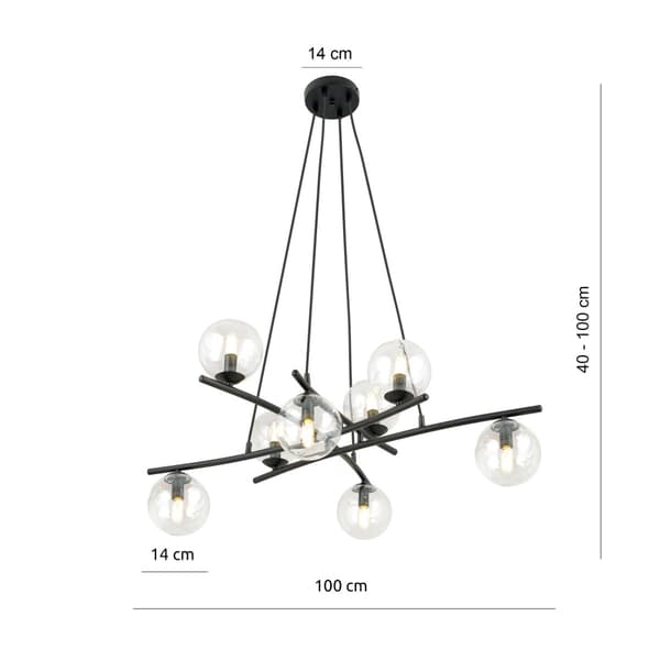 Pendel lysekrone ESSA 8 TRANSPARENT Emibig 1202/8