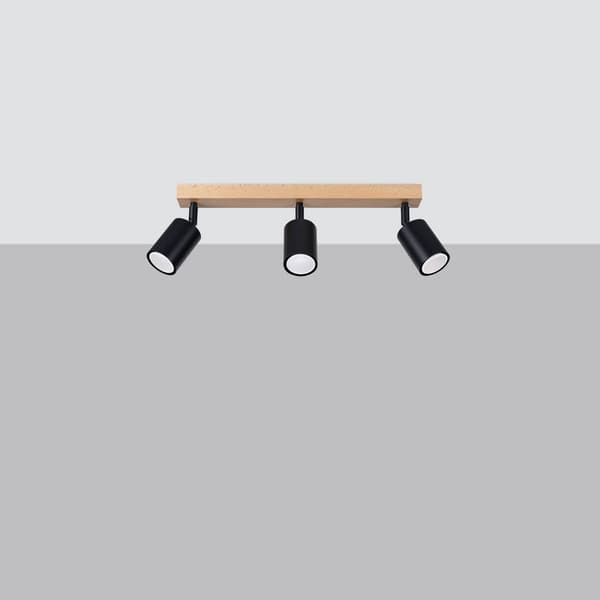 Loftspot rør tredobbelt rektangulær sort 3xGU10 10W VERDO SL.1293 Sollux Lighting