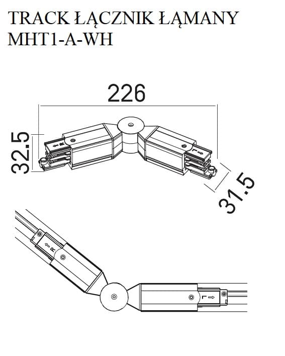 Maxlight 3-faset hvid knækforbinder