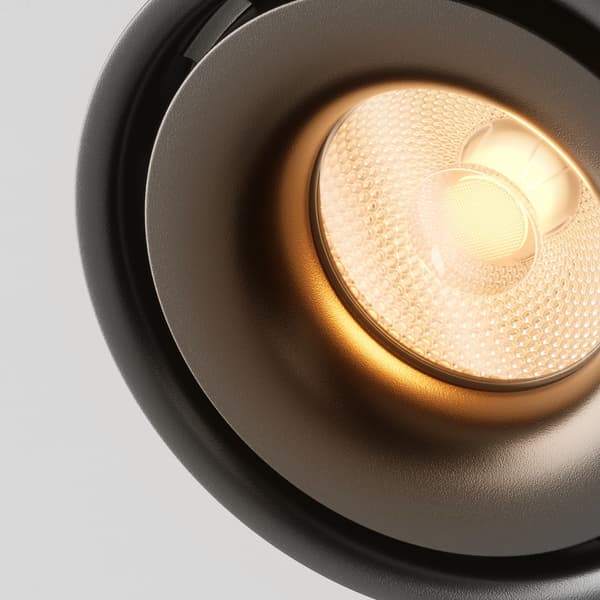 Loftspot moderne sort rund bevægelig LED 15W YIN Maytoni Technical
