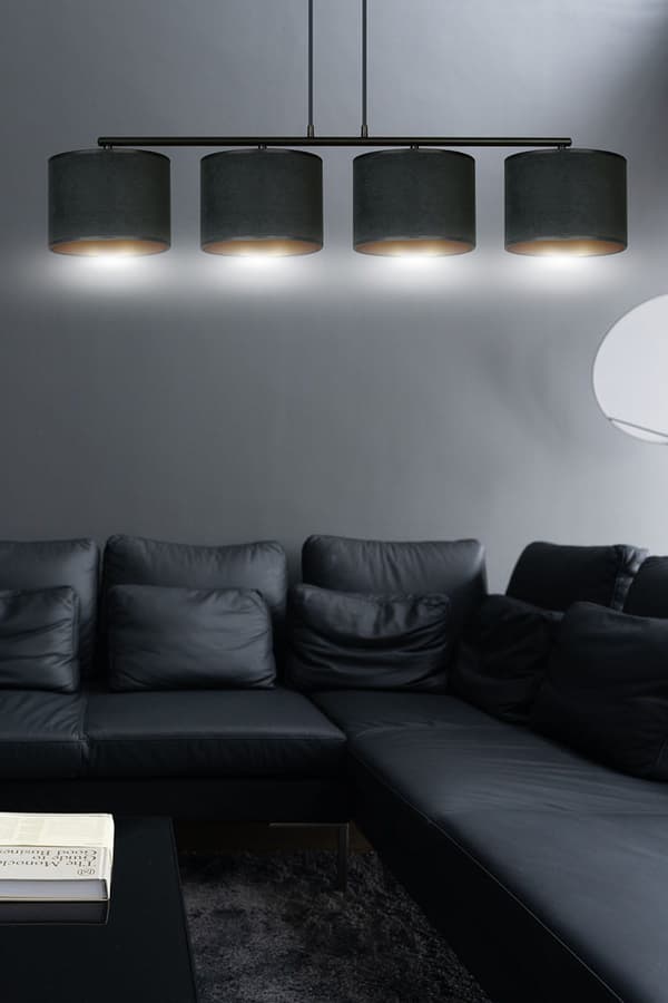 Emibig Lysekrone 4xE27 60W HILDE 4 BL BLACK 1054/4