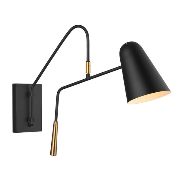 Loft væglampe sort guld Simon 1xE27 60W Feiss