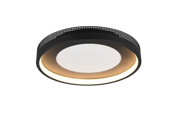 Moderne sort-guld rund perforeret LED loftslampe 36W SOLEA Trio