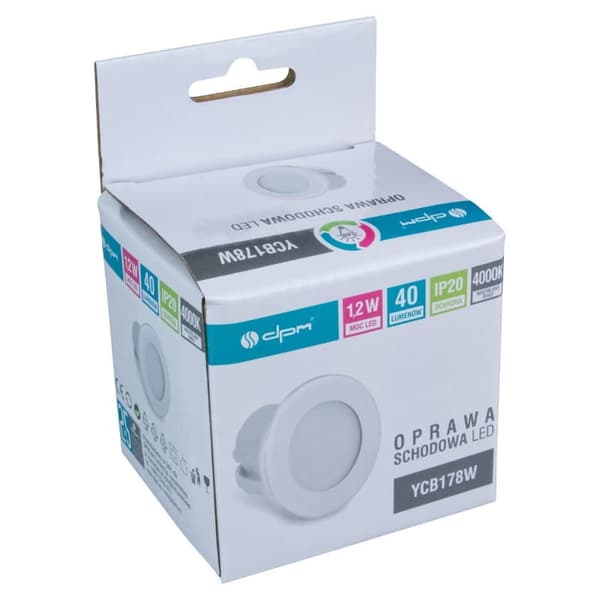 LED trappelys 1.2W rund hvid DPM