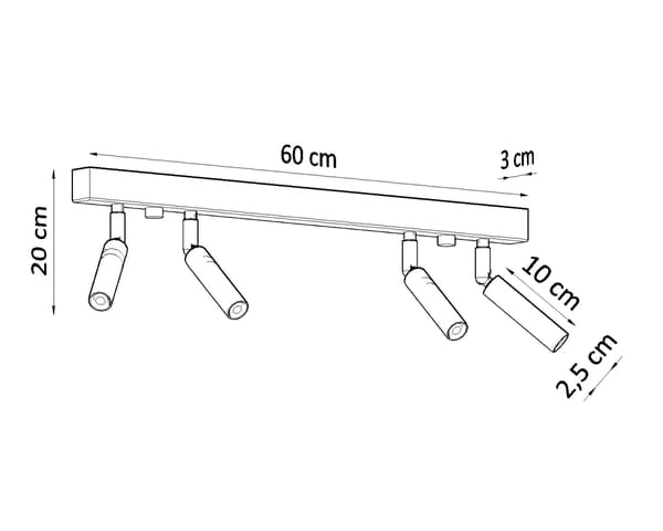 EYETECH 4 loftskinne hvid Sollux Lighting SL.0905