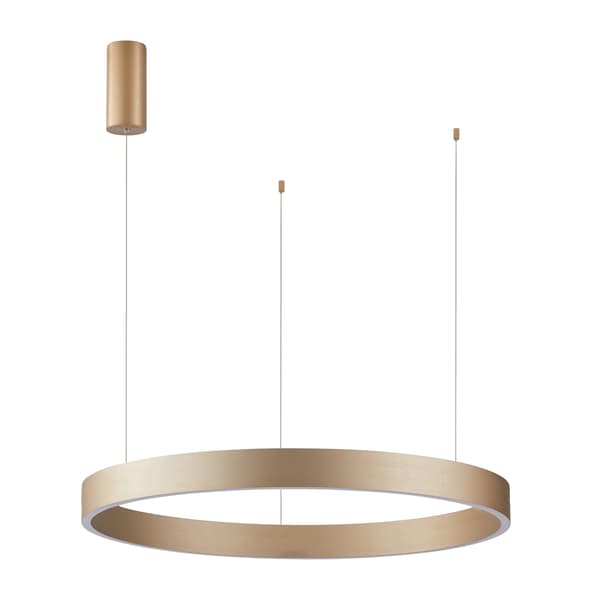 Moderne guld pendel stor lysende LED-ring 60W Brasco Down Italux