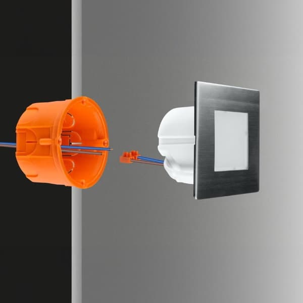 LED trappebelysning 1.2W firkantet sølv DPM