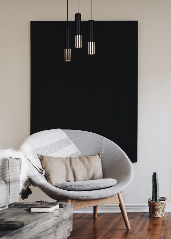Moderne sort rør lysekrone Kaja ASTINA K-4872