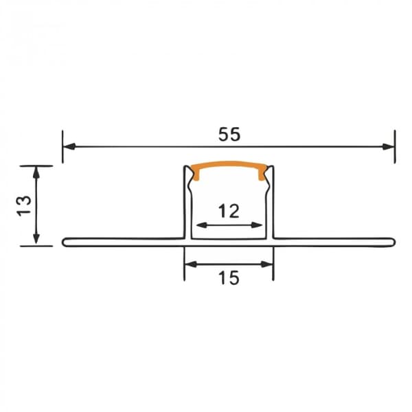 Sæt med 10x LED-strip profil GN02 overflademonteret sort + sort diffusor 2m Ecolight