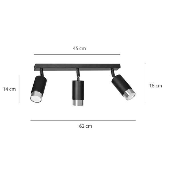 LOFTLAMPE Emibig 3xGU10 30W HIRO 3 BL/CHROME 964/3