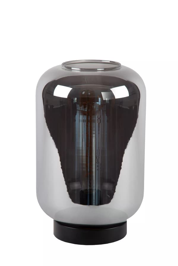 Bordlampe sort glas E27 Joanet Lucide