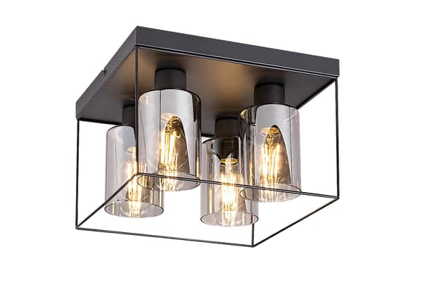 Kattovalaisin E27 4x25W musta 71034 Chadwick Rabalux