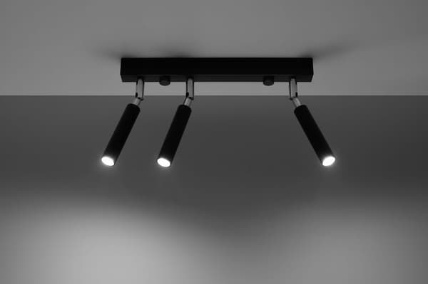 EYETECH 3 musta kattokisko Sollux Lighting SL.0899
