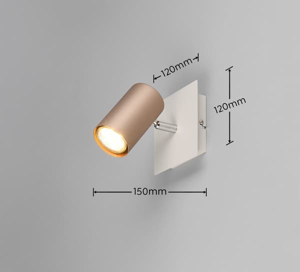 Takspotlight modern kaffe-grå rektangulär dubbel rörlig 2xGU10 35W MARLEY Trio