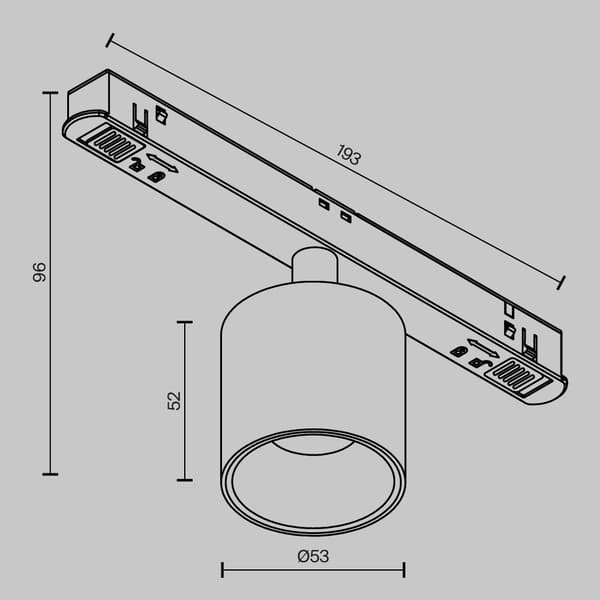 Sort magnetisk skinnespot LED 7W ALFA S Maytoni Technical