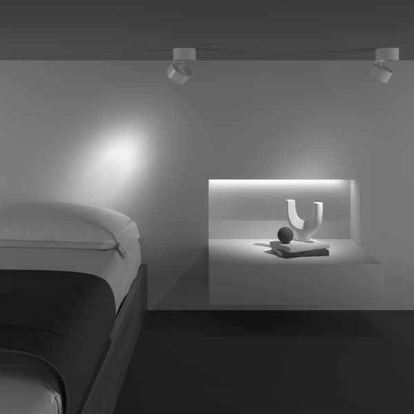 Takspotlight modern vit rund rörlig LED 15W YIN Maytoni Technical