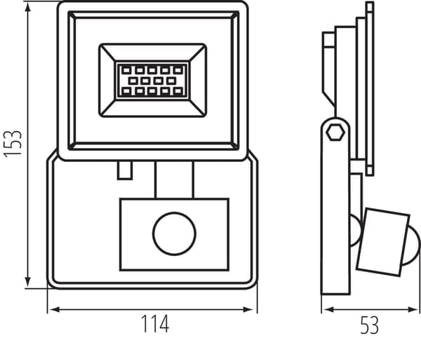LED halogenprojektør med sensor 10W IP44 31397 neutral Miledo