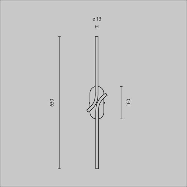 Væglampe sort minimalistisk aflang Renaissance LED 6W Maytoni